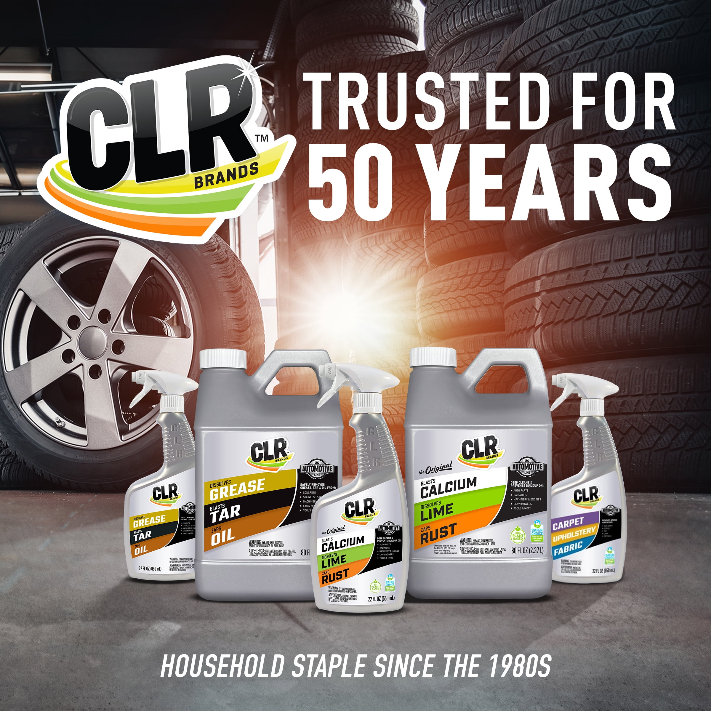 CLR Automotive Calcium, Lime & Rust Remover, Heavy-Duty Multi-Surface Cleaner (22 oz) mq5sw