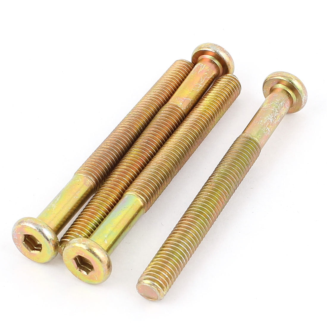 Uxcell M8 x 3.15 in Threaded Hex Socket Head Cap Screws (Bronze Tone, 4-Pack) rgw8i