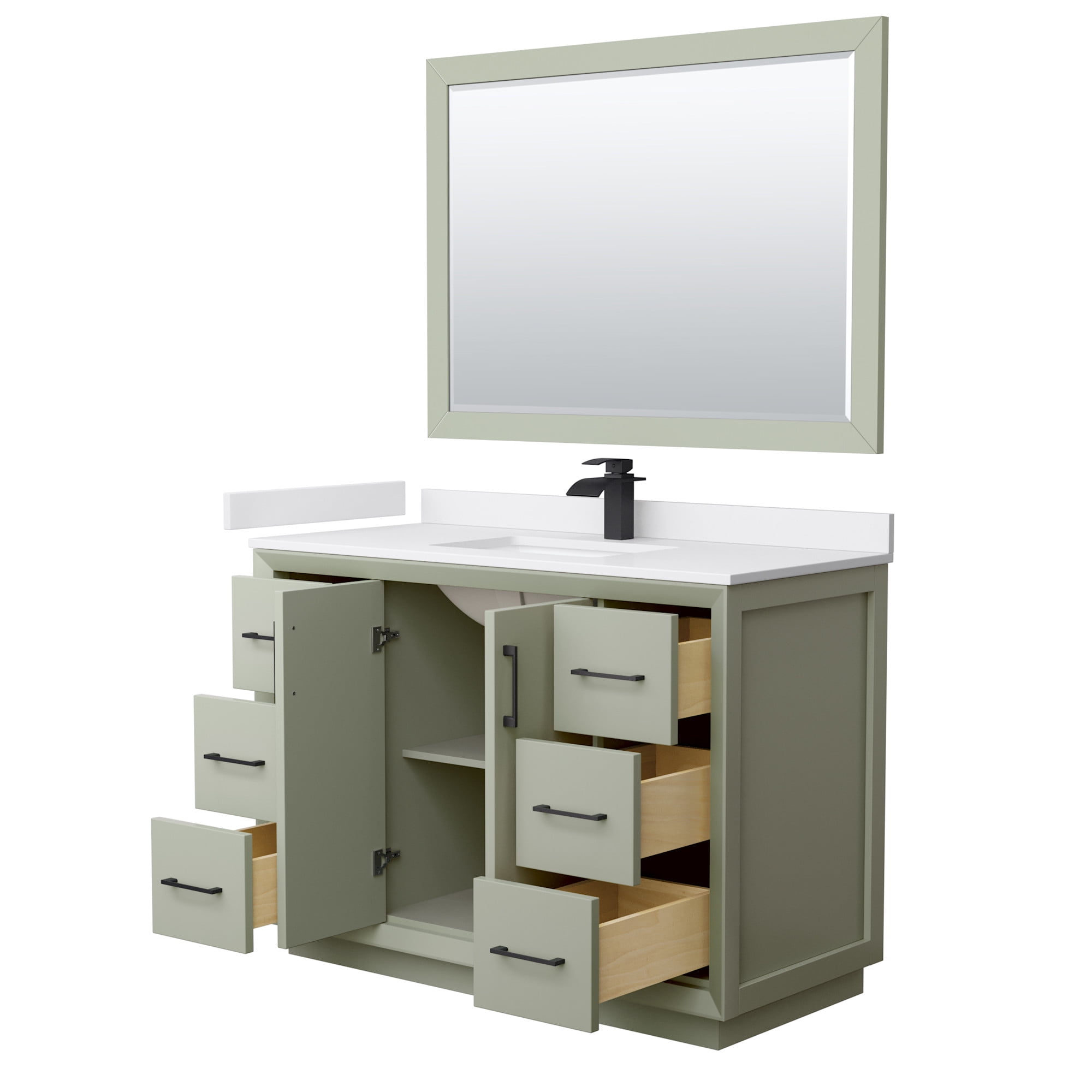 Wyndham Collection Strada 48 in. Free Standing Single Basin Vanity Set (Dark Gray, 48 in.) 554ux
