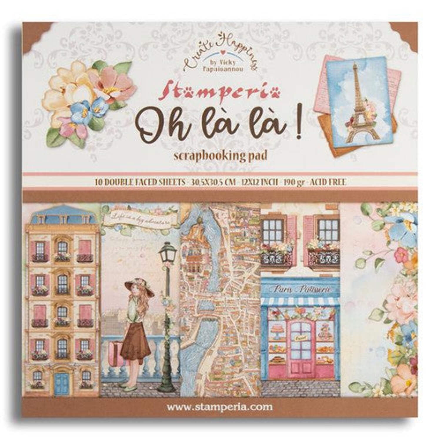 Stamperia Oh La La Double-Sided Scrapbooking Paper Pad (12 in x 12 in, 10 Sheets) nhzfv