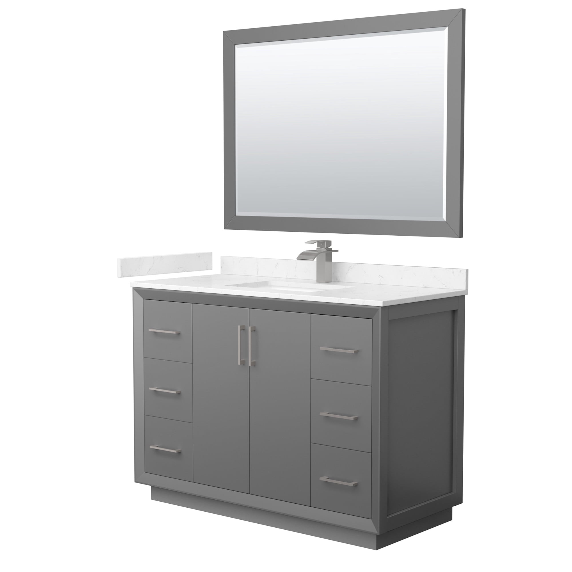 Wyndham Collection Strada 48 in. Free Standing Single Basin Vanity Set (Dark Gray, 48 in.) 554ux