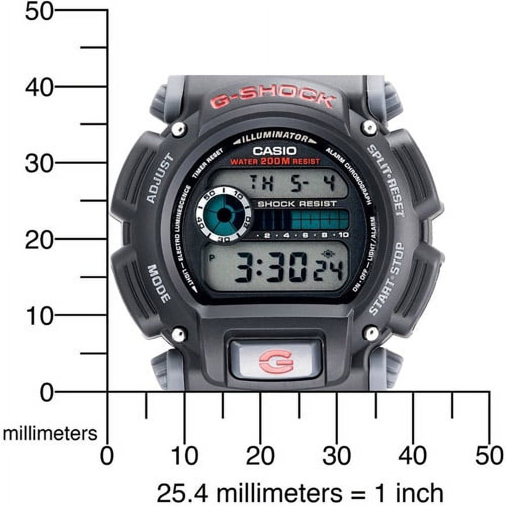 G-SHOCK DW9052-1V Digital Sport Watch with Resin Band (Grey, One Size) 7mdwr